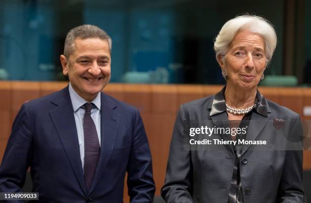 Italian member of the European Central Bank's executive board Fabio Panetta and the President of the European Central Bank Christine Lagarde are...