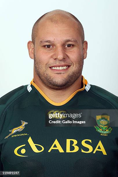 Van der Linde during the Springbok team photocall session at the Southern Sun Newlands on May 01, 2011 in Cape Town, South Africa.