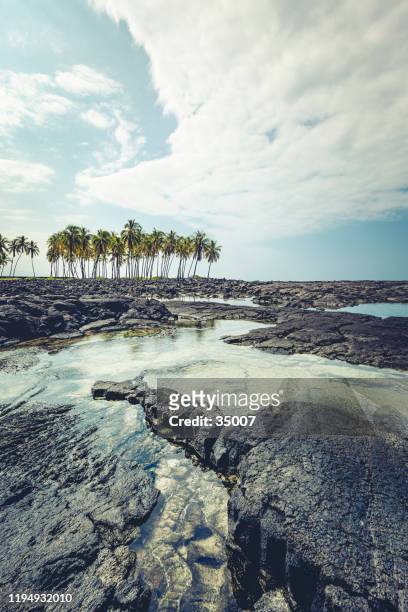 big island, hawaii islands, lava beach - volcanic landscape stock pictures, royalty-free photos & images