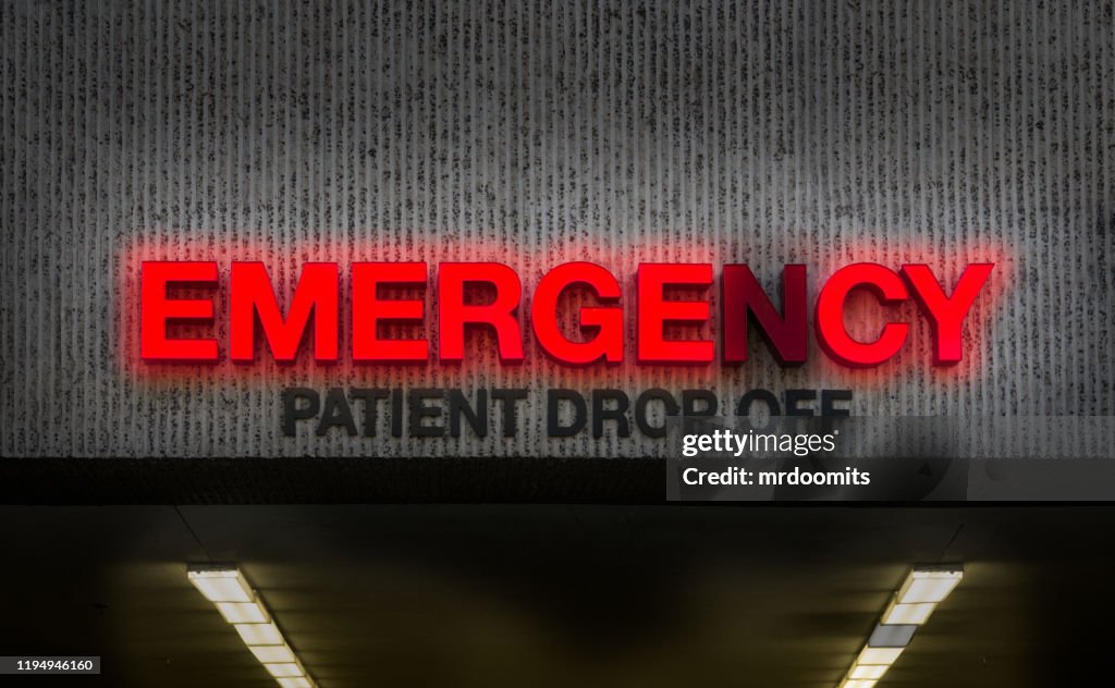 Rundown Hospital ER Drop Off Sign