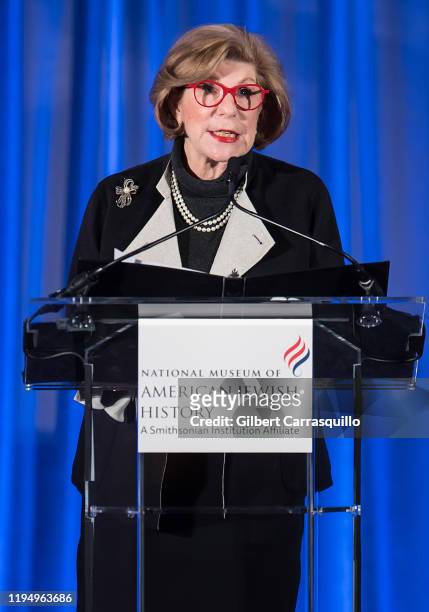 Legal affairs correspondent for National Public Radio Nina Totenberg speaks on stage during U.S. Supreme Court Justice Ruth Bader Ginsburg's...