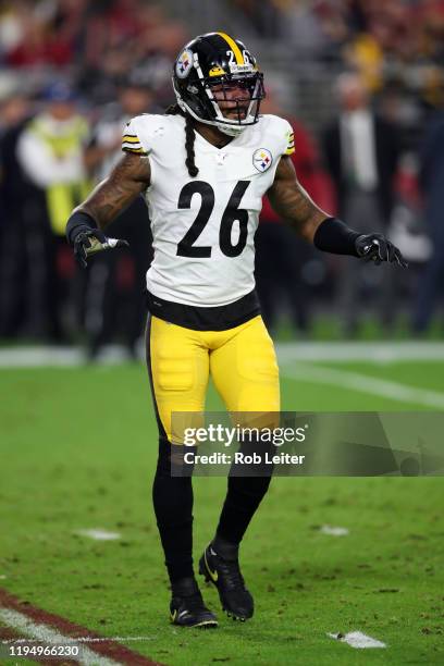 Mark Barron of the Pittsburgh Steelers in action during the game against the Arizona Cardinals at State Farm Stadium on December 8, 2019 in Glendale,...