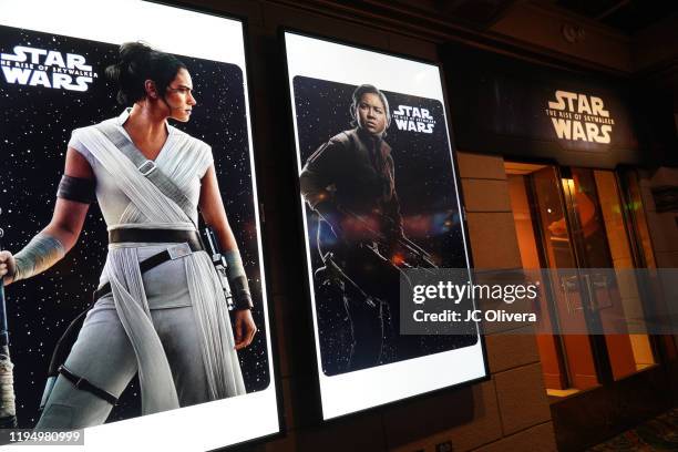 Star Wars: The Rise Of Skywalker" posters at the "Star Wars" Marathon hosted by Nerdist on December 19, 2019 in Hollywood, California.