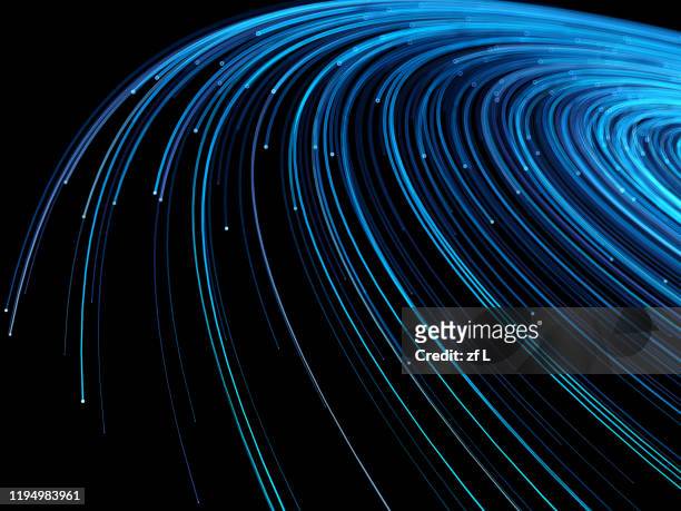 flowing particle lines - particle circle stock pictures, royalty-free photos & images