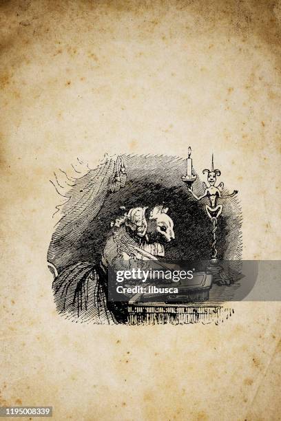 humanized animals illustrations: writing - weird cat stock illustrations