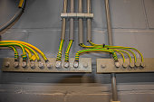 Picture of electrical grounding in a industrial area