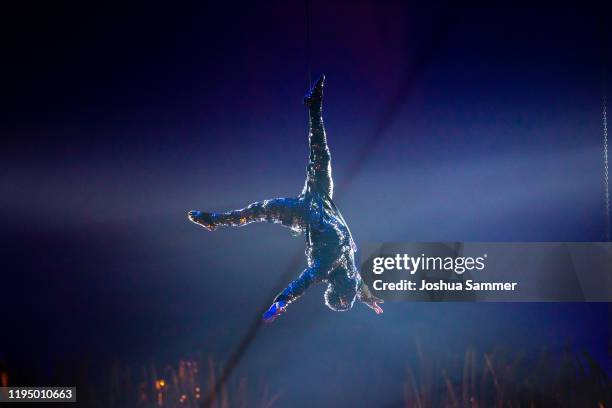 Artist performs at the premiere of the new Cirque du Soleil Show "TOTEM" on December 19, 2019 in Dusseldorf, Germany.