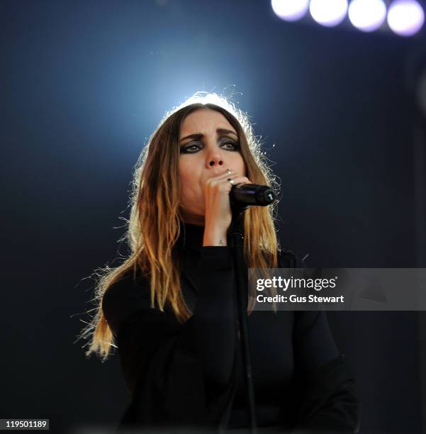 Lykke Li performs on stage during the second day of Lovebox at Victoria Park on July 16, 2011 in London, United Kingdom.