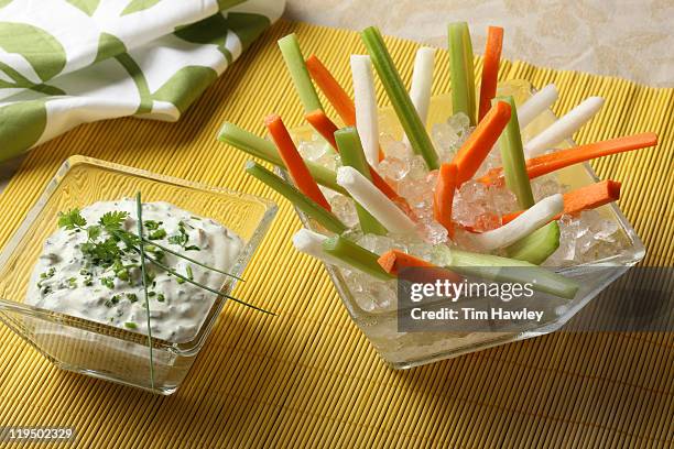 vegetable sticks and dip - jicama sticks stock pictures, royalty-free photos & images