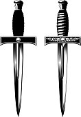 Dagger drawn in a Gothic style