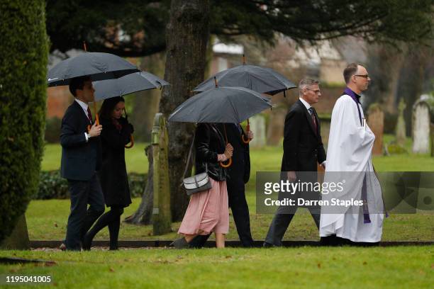 Family members arrive for a memorial service to celebrate the life of Saskia Jones at Holy Trinity Church on December 20, 2019 in...