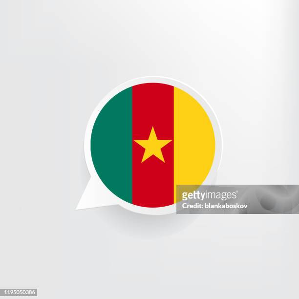 ilustraciones, imágenes clip art, dibujos animados e iconos de stock de burbuja del habla de la bandera de camerún - cameroon