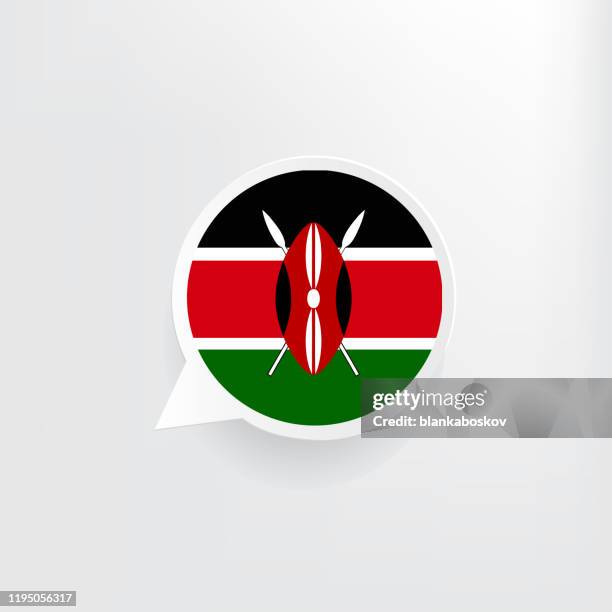 kenya flag speech bubble - kenya flag stock illustrations