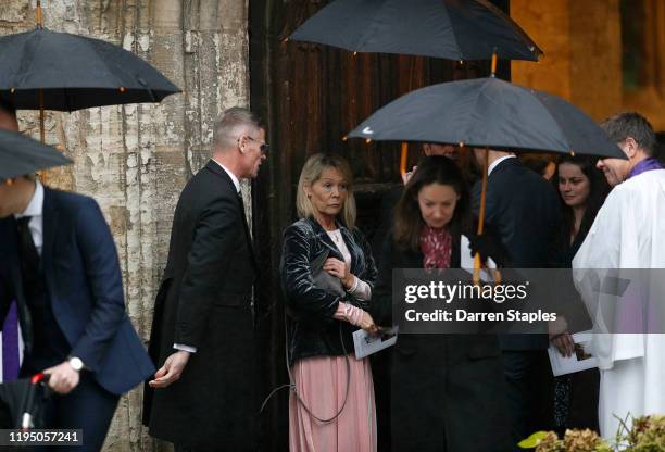 Michelle Jones the mother of Saskia Jones leaves after a memorial service to celebrate the life of her daughter at Holy Trinity Church on December...