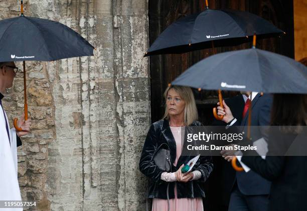 Michelle Jones the mother of Saskia Jones leaves after a memorial service to celebrate the life of her daughter at Holy Trinity Church on December...