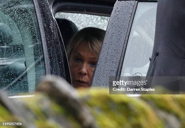 Michelle Jones the mother of Saskia Jones leaves after a memorial service to celebrate the life of her daughter at Holy Trinity Church on December...