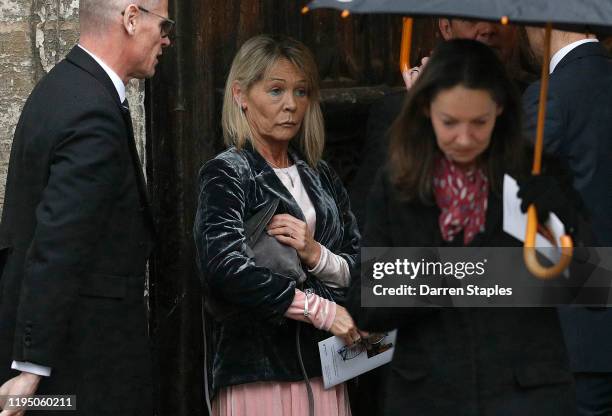 Michelle Jones the mother of Saskia Jones leaves after a memorial service to celebrate the life of her daughter at Holy Trinity Church on December...