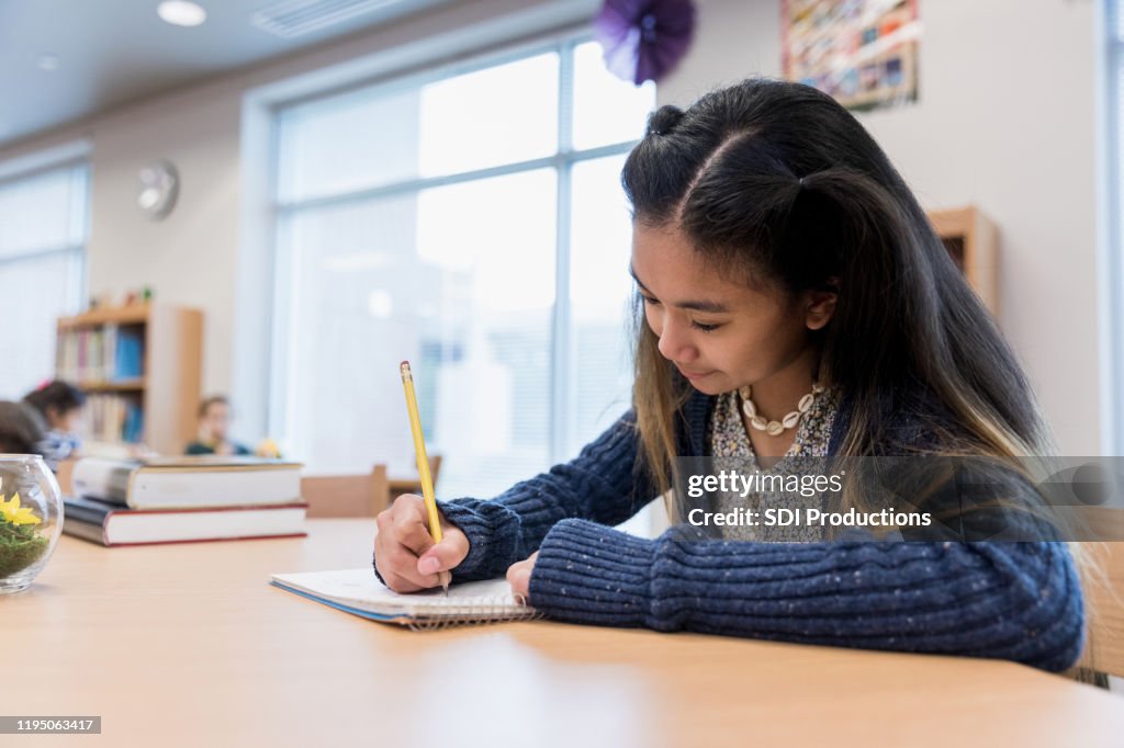 Girl Forgot Homework Elementary Age Girl Focuses On Her Homework High-Res Stock Photo ...