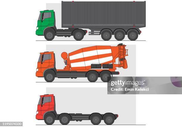 heavy duty trucks - lorry driver stock illustrations