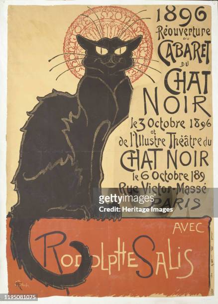 Réouverture du Cabaret du Chat Noir, 1896. Private Collection. Artist Steinlen, Théophile Alexandre .