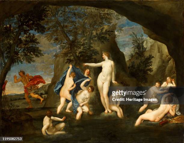 Diana and Actaeon, c. 1640. Found in the Collection of Musée du Louvre, Paris. Artist Albani, Francesco .