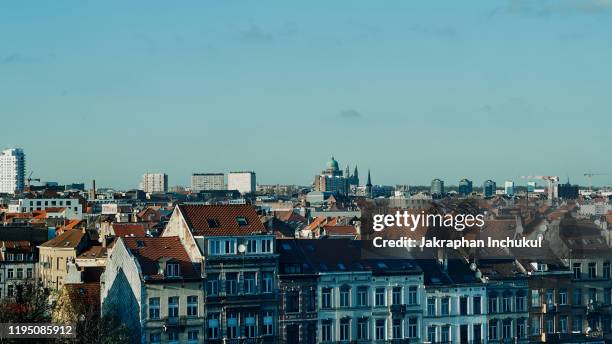 cityscape of brussels, belgium - panorama brussels fotografías e imágenes de stock