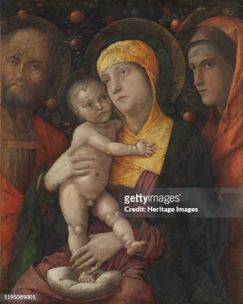 The Holy Family with Saint Mary Magdalen, circa 1495-1500. Artist Andrea Mantegna.