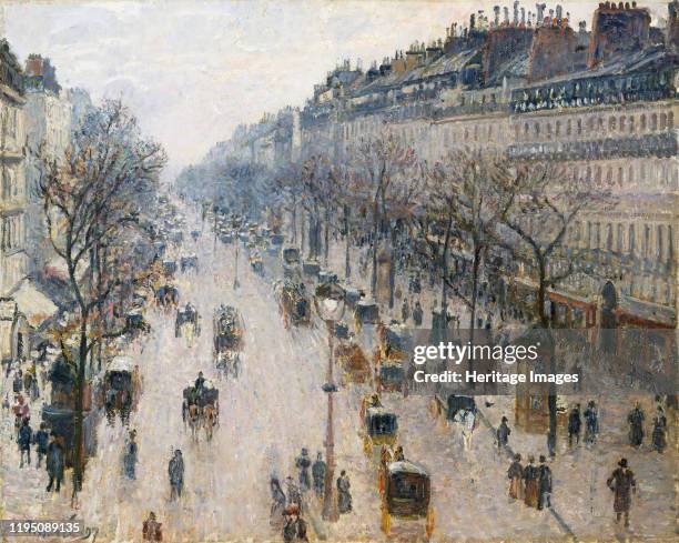 The Boulevard Montmartre on a Winter Morning, 1897. Artist Camille Pissarro.