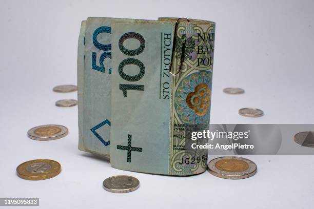polish money - zloty stock-fotos und bilder
