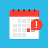 Calendar deadline or event reminder notification