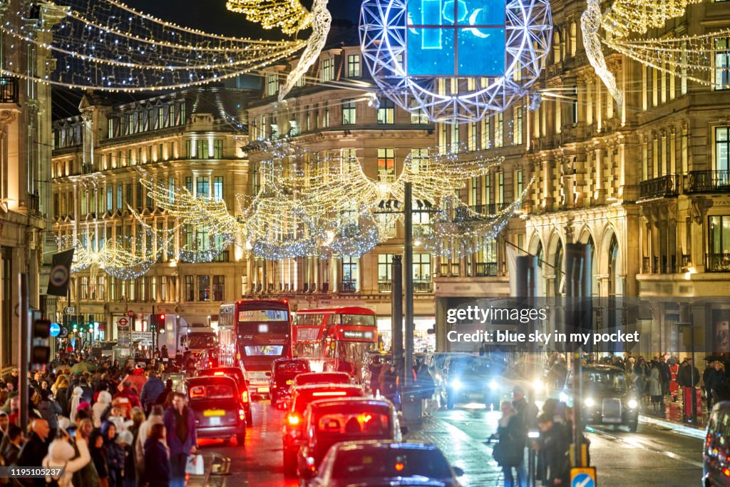 London Christmas lights on Regents Street