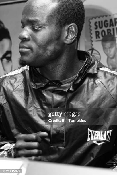 June 6: MANDATORY CREDIT Bill Tompkins/Getty Images Joshua Clottey works out and speaks to the Media prior to his Welterweight fight against Miguel...