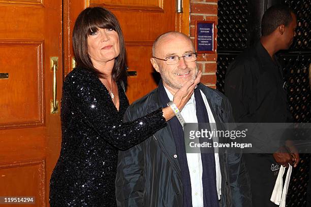 Sandie Shaw and Phil Collins attend the Glenfiddich Mojo Honours List 2011 at The Brewery on July 21, 2011 in London, England.