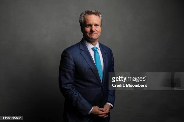 Brian Moynihan, chief executive officer of Bank of America Corp., poses for a photograph following a Bloomberg Television interview on the opening...