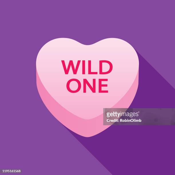wild one valentine candy heart icon - robinolimb heart stock illustrations