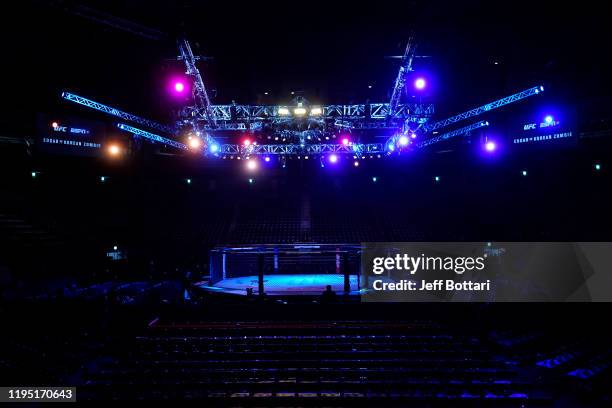General view of the Octagon prior to the UFC Fight Night event at Sajik Arena 3 on December 21, 2019 in Busan, South Korea.
