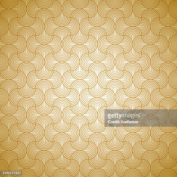 vector seamless semi-circle pattern background - east asian culture stock illustrations