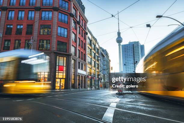 city never sleeping - television tower berlin stock pictures, royalty-free photos & images