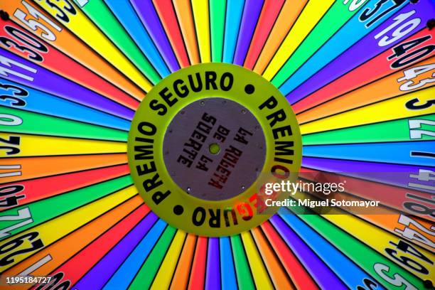 multi-colored lucky roulette - prize wheel stock pictures, royalty-free photos & images