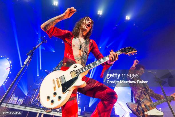 Justin Hawkins of The Darkness performs at The Roundhouse on December 20, 2019 in London, England.