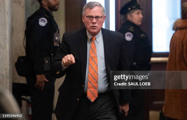 Senator Richard Burr arrives for the Senate impeachment trial of US President Donald Trump at the US Capitol in Washington, DC, January 21, 2020. -...