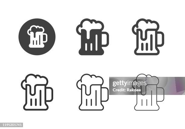 beer mug icons - multi series - beer mat stock illustrations