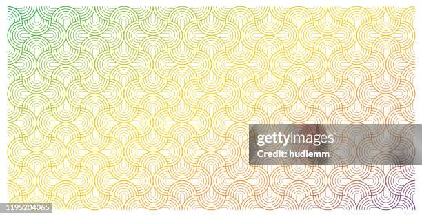 stockillustraties, clipart, cartoons en iconen met vector naadloze halve cirkel patroon achtergrond - golden clouds