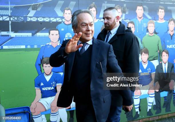 Everton FC owner Farhad Moshiri arrives at the stadium prior to the Premier League match between Everton FC and Arsenal FC at Goodison Park on...