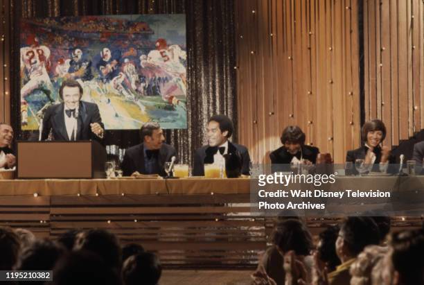 Ernest Borgnine, Norm Crosby, Howard Cosell, OJ Simpson, Joe Namath appearing on the ABC tv series 'Wide World of Entertainment' episode 'OJ Simpson...