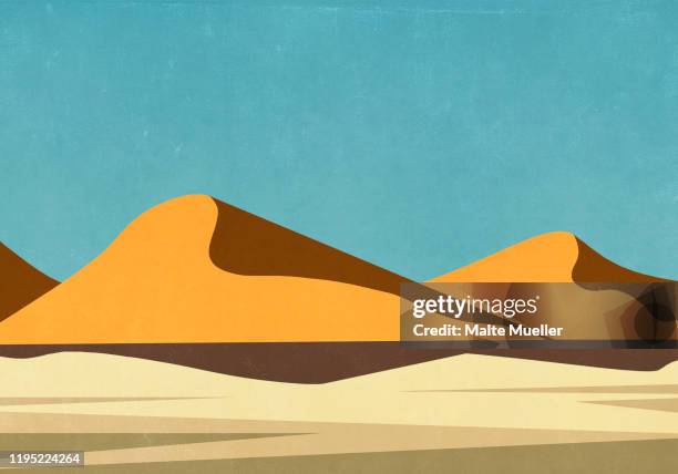 sunny landscape view remote desert - desert area 幅插畫檔、美工圖案、卡通及圖標