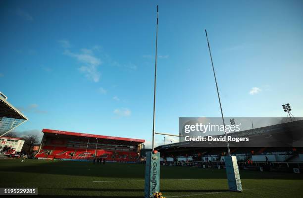 General view of Welford Road during the Gallagher Premiership Rugby match between Leicester Tigers and Exeter Chiefs at on December 21, 2019 in...