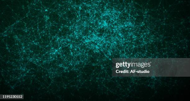 stockillustraties, clipart, cartoons en iconen met abstracte netwerk achtergrond. deeltjes golf. blockchain. neural network. - artificieel neuraal netwerk