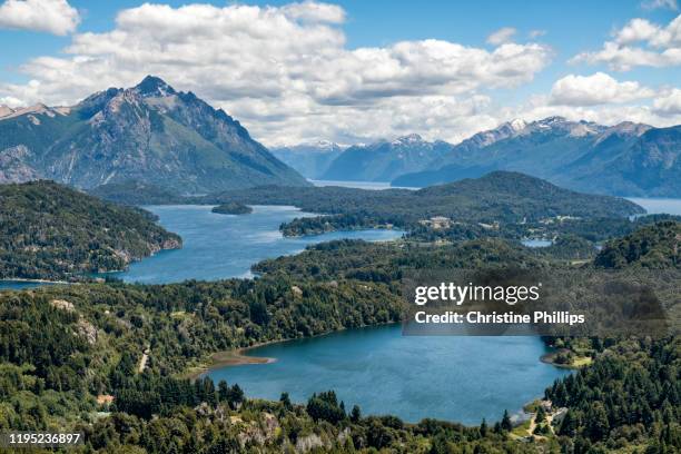 bariloche, argentina in the beautiful andes mountains and lake district - villa-la-angostura stockfoto's en -beelden