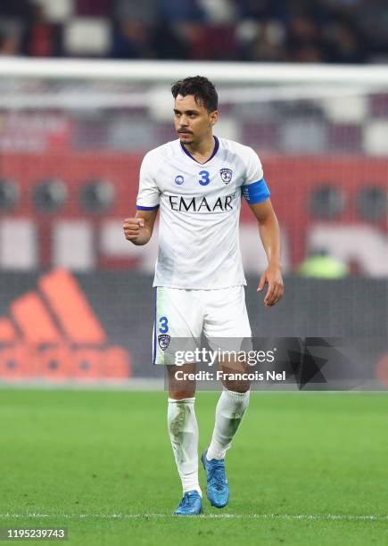 Carlos Eduardo of Al Hilal FC celebrates after scoring his sides first goal during the FIFA Club World Cup Qatar 2019 3rd place match between...